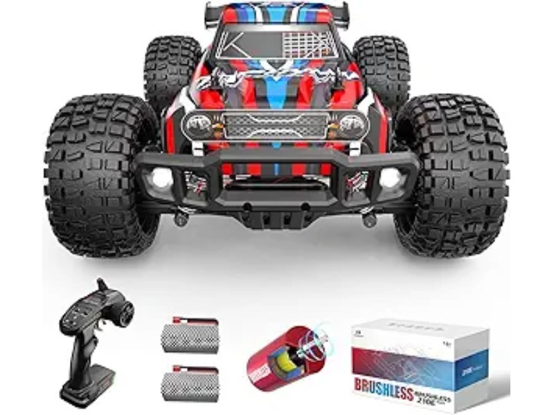 DEERC 1 10 Large Brushless RC Car for Adults  3S 4X4 High Speed Monster Truck  60  KMH  All Terrain 2 4Ghz Hobby Electric RC Truck  Off Road Remote Control Vehicle  40 min  RC Crawler for Boys