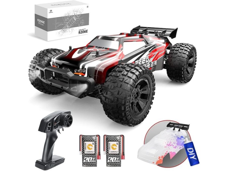 DEERC 9206E DIY Extra Shell 1 10 Scale Large RC Cars  48  KM H Hobby Grade High Speed Remote Control Car for Adults Boys  All Terrain 4WD 2 4GHz Off Road Monster RC Truck with 2 Battery for 40  Min Play